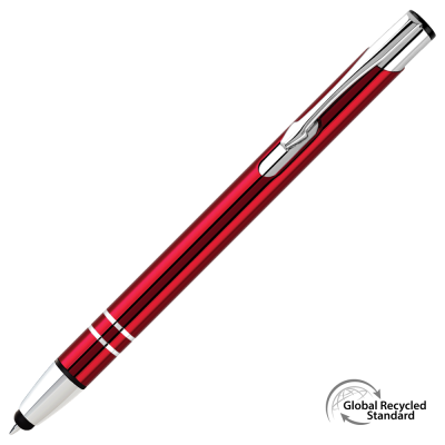 Picture of ELECTRA GRS RECYCLED METAL TOUCH STYLUS BALL PEN - RED