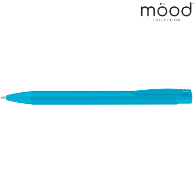 Picture of MOOD COLOUR SOFTFEEL GRS RECYCLED BALL PEN - CYAN