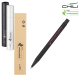 Picture of PAR NOIR SOFT FEEL RECYCLED METAL BALL PEN BY CHILI - BLACK - RED BASE METAL