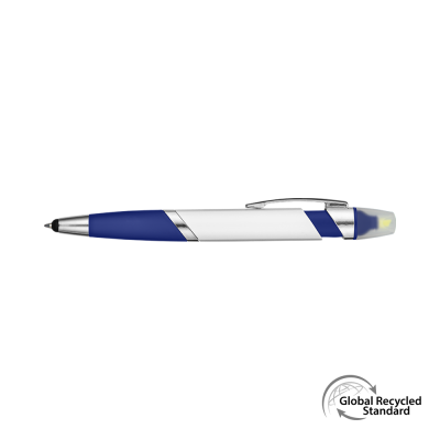 Picture of SPECTRUM HI MAX 2 in 1 Highlighter Grs Recycled Ball Pen - Blue