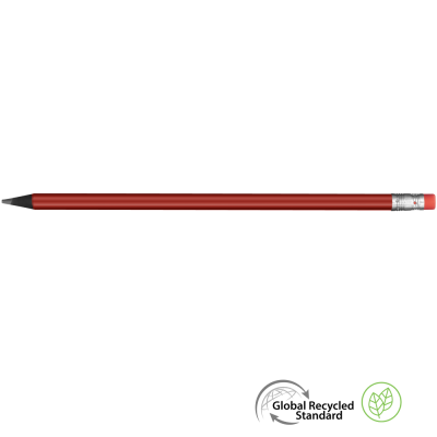 Picture of SUPERSAVER GRS RECYCLED PENCIL with Eraser - Red - Black with Eraser