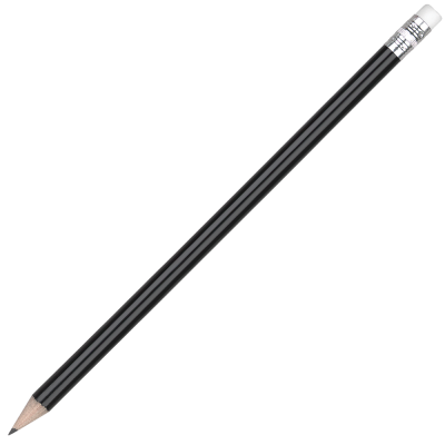 Picture of WOOD ARGENTE PENCIL with White Eraser - Black.