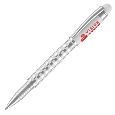 Picture of CLEARANCE CHEQUERS ROLLERBALL PEN (LINE COLOUR PRINT)