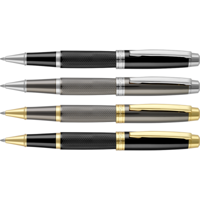 Picture of PIERRE CARDIN ACADEMIE ROLLERBALL PEN - BLACK & SILVER CHROME (LASER ENGRAVED)