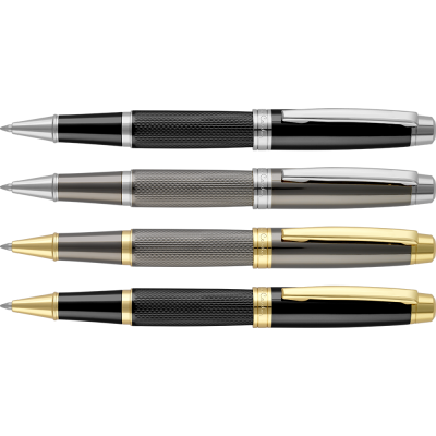 Picture of PIERRE CARDIN ACADEMIE ROLLERBALL PEN - BLACK & SILVER CHROME (LASER ENGRAVED).