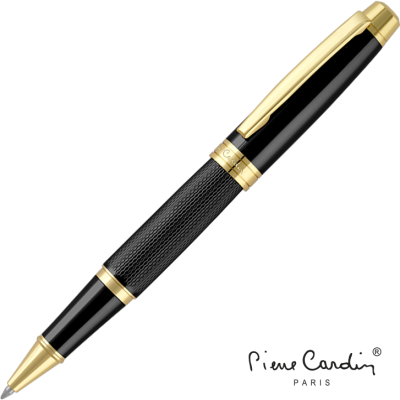 Picture of PIERRE CARDIN ACADEMIE ROLLERBALL PEN - BLACK & GOLD (LASER ENGRAVED)