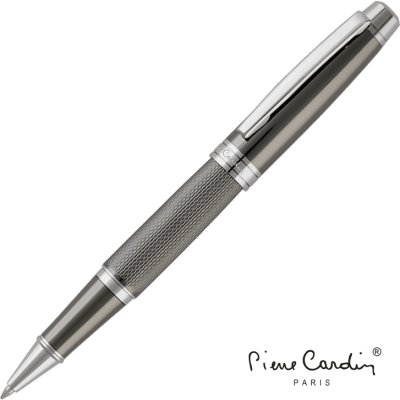 Picture of PIERRE CARDIN ACADEMIE ROLLERBALL PEN - GUNMETAL & SILVER CHROME (LINE COLOUR PRINT)