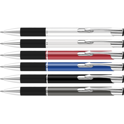 Picture of ELECTRA SATIN GRIP BALL PEN (FULL COLOUR PRINT) (WHITE ONLY)
