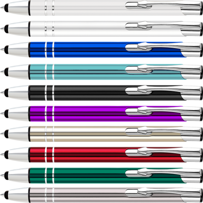 Picture of ELECTRA TOUCH BALL PEN (FULL COLOUR PRINT) (WHITE ONLY)