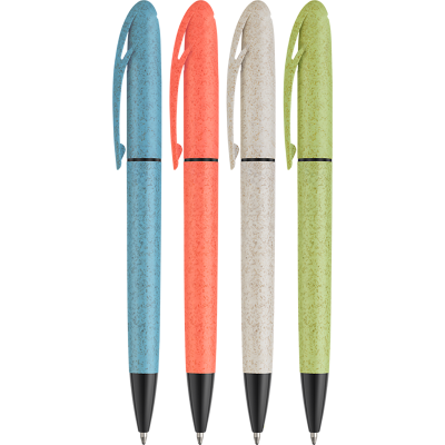 Picture of ECO - ORIEL WHEATSTRAW BALL PEN (LINE COLOUR PRINT).