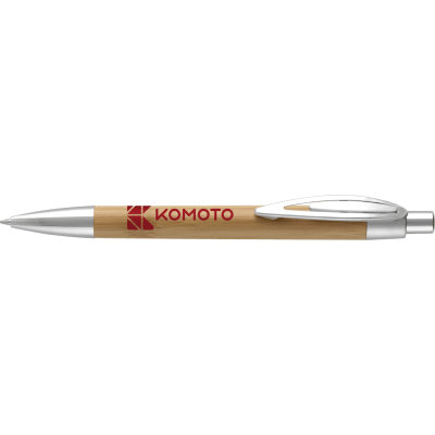 Picture of ECO - SYLVAN BAMBOO BALL PEN (LINE COLOUR PRINT)