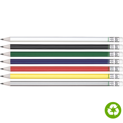 Picture of ECO - RECYCLED PAPER PENCIL with Eraser (Line Colour Print).