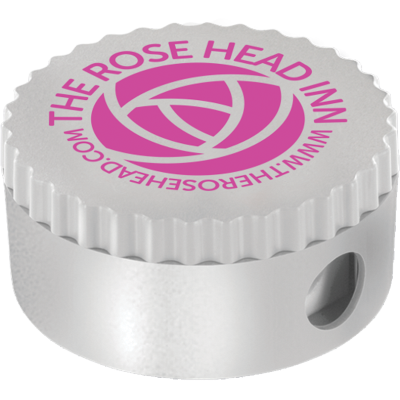 Picture of ECO - RECYCLED PENCIL SHARPENER (SILVER) (FULL COLOUR PRINT)