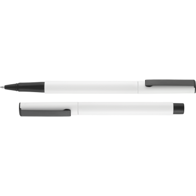 Picture of OVAL METAL ROLLERBALL PEN (LINE COLOUR PRINT)