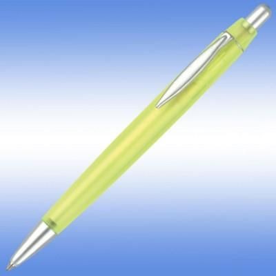 Picture of ALBANY FROST BALL PEN in Frosted Yellow with Silver Trim