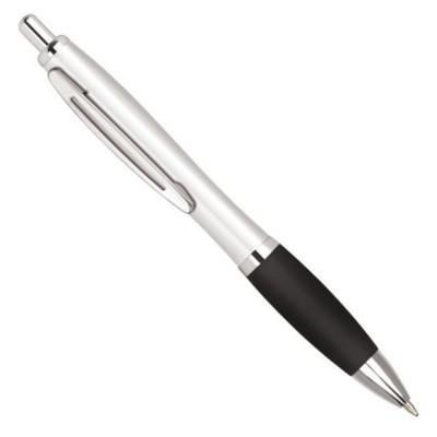 Picture of CONTOUR METAL BALL PEN in White with Black Grip