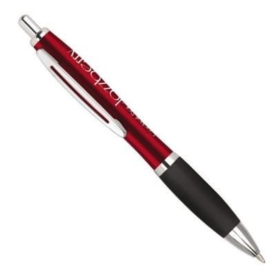 Picture of CONTOUR METAL BALL PEN in Red with Black Grip