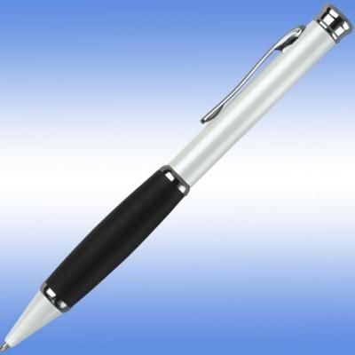 Picture of CASTILE BALL PEN in White with Black Grip & Silver Trim