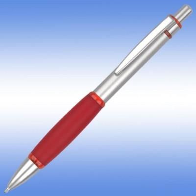Picture of IRIS GRIP METAL BALL PEN in Silver with Red Grip