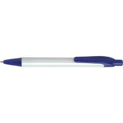 Picture of PANTHER ECO BALL PEN in White with Blue Trim