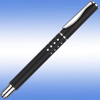 Picture of TECHNO METAL ROLLERBALL PEN in Black with Silver Trim