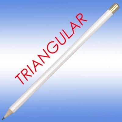 Picture of TRISIDE PENCIL in White with Gold Tip