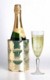 Picture of LUXURY CHAMPAGNE WINE BOTTLE COOLER in Gold Finish Satin Wrap