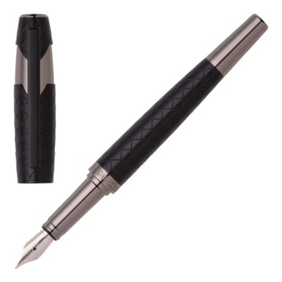 Picture of HUGO BOSS FOUNTAIN PEN CHEVRON BLACK