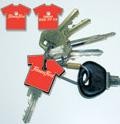 Picture of FOOTBALL SHIRT PROMOTIONAL KEY CAP in Red.