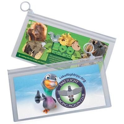 Picture of CLEAR TRANSPARENT PENCIL CASE with FSC Card Insert Digital Printed in Full Colour