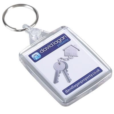 Picture of PASSPORT SIZE RECTANGULAR PLASTIC KEYRING