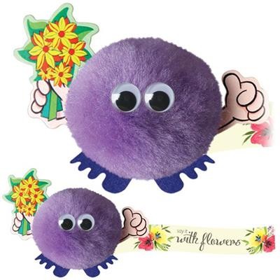 Picture of BUNCH OF FLOWERS HANDHOLDER LOGO BUG with Full Colour Printed Ribbon