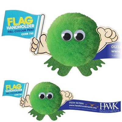 Picture of FLAG HANDHOLDER LOGO BUG with Full Colour Printed Ribbon