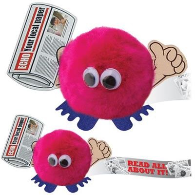 Picture of NEWSPAPER HANDHOLDER LOGO BUG with Full Colour Printed Ribbon