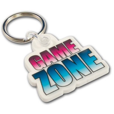 Picture of ACRYLIC KEYRING in White.