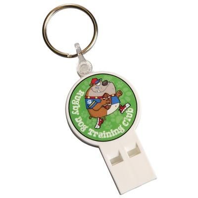 WHISTLE KEYRING in White.