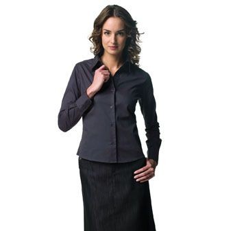 Picture of RUSSELL COLLECTION LADIES LONG SLEEVE CLASSIC TWILL SHIRT