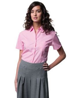 Picture of RUSSELL COLLECTION LADIES SHORT SLEEVE EASY CARE COTTON POPLIN SHIRT