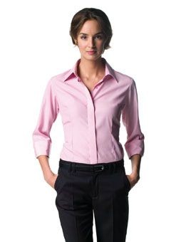 Picture of RUSSELL COLLECTION LADIES THREE QUARTER SLEEVE TENCEL CORPORATE SHIRT