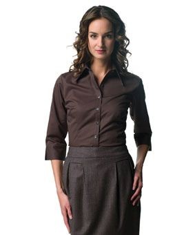 Picture of RUSSELL COLLECTION LADIES THREE QUARTER SLEEVE TENCEL FITTED SHIRT