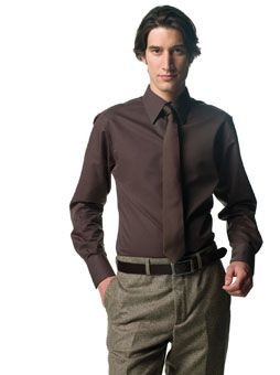 Picture of RUSSELL COLLECTION LONG SLEEVE TENCEL FITTED SHIRT