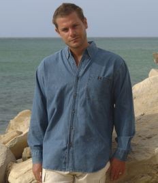 Picture of FRONT ROW LONG SLEEVE LIGHTWEIGHT DENIM SHIRT