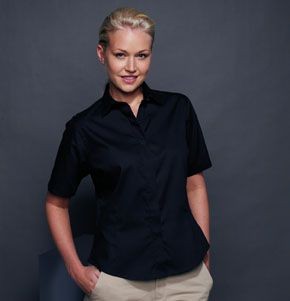 Picture of HENBURY LADIES SHORT SLEEVE OXFORD SHIRT