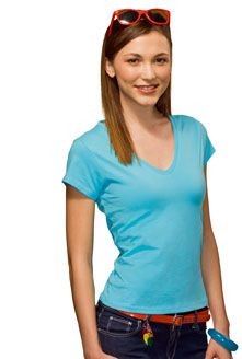 Picture of HANES BEAUTY LADIES V NECK TEE SHIRT