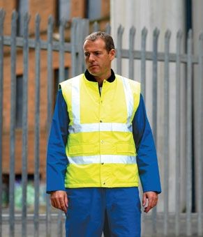 Picture of RTY HIGH VISIBILITY REFLECTIVE BODYWARMER in Neon Fluorescent Yellow