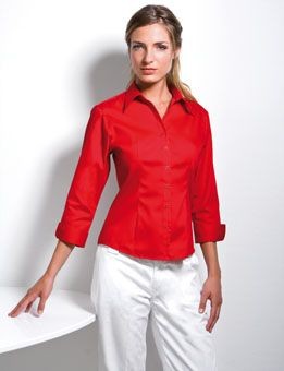 Picture of KUSTOM KIT LADIES THREE QUARTER SLEEVE PREMIUM OXFORD SHIRT