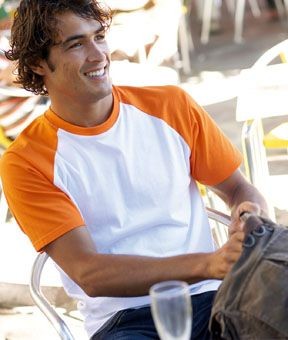 Picture of KARIBAN CONTRAST BASEBALL TEE SHIRT