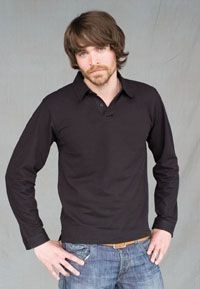 Picture of SKINNI FIT MEN LONG SLEEVE MODERN STRETCH PIQUE POLO SHIRT