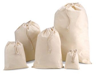 Picture of COTTON STUFF DRAWSTRING BAG in Natural