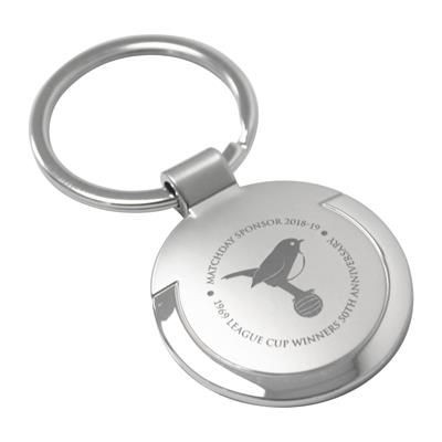 Picture of ROUNDEL ROUND METAL KEYRING in Matt & Shiny Silver Plating